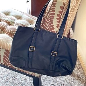 Preowned Black Leather Frye Shopper/Shoulder/Tote Bag Purse